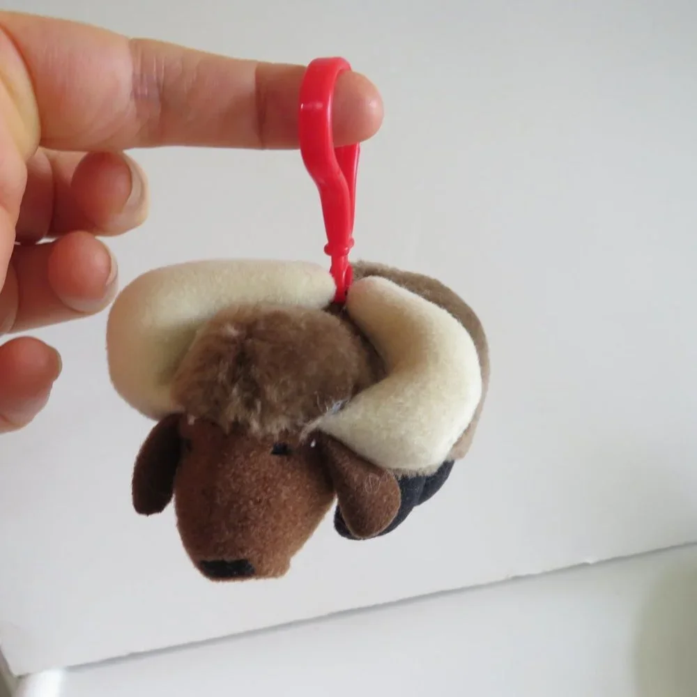 Bison Buffalo BACKPACK CLIP plush mini stuffed animal #2 zoo animals